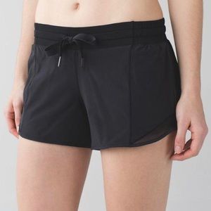 Black Lululemon Hotty Hot Shorts 2.5” with Drawstring